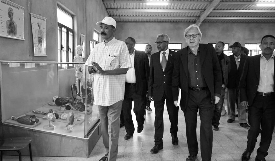 Asmara, Eritrea, Vittorio Sgarbi ad Expo2019 con il presidente Isaias Afwerki il